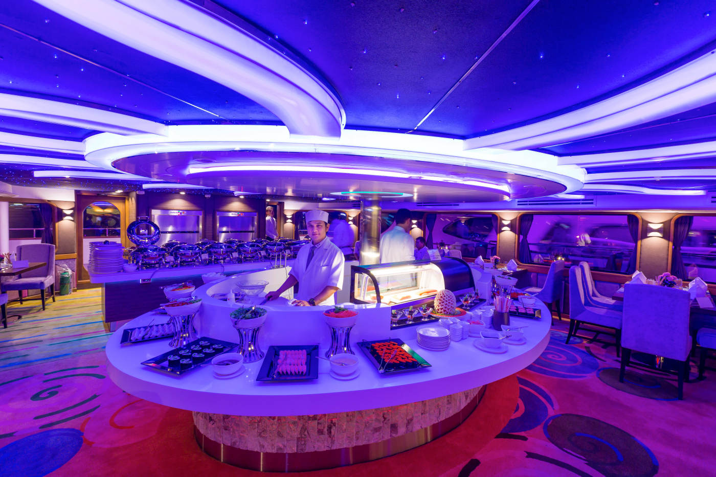 Buffet dinner on board